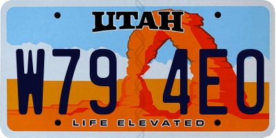 UT license plate W794EO