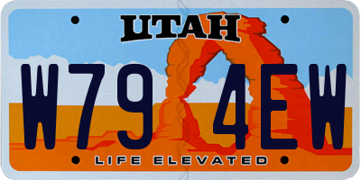UT license plate W794EW