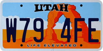 UT license plate W794FE