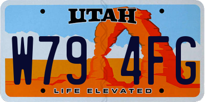 UT license plate W794FG