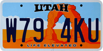 UT license plate W794KU