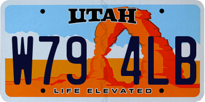 UT license plate W794LB