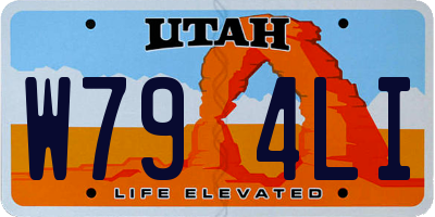 UT license plate W794LI