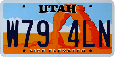 UT license plate W794LN