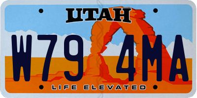 UT license plate W794MA