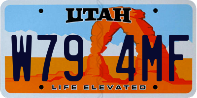 UT license plate W794MF