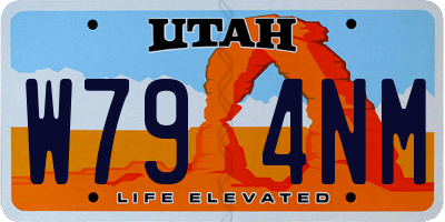 UT license plate W794NM