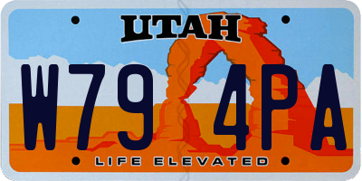UT license plate W794PA