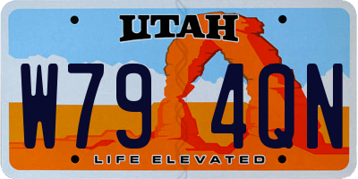 UT license plate W794QN