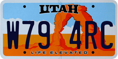 UT license plate W794RC
