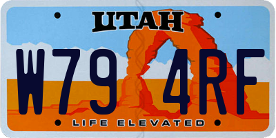 UT license plate W794RF