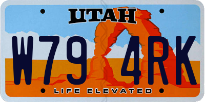 UT license plate W794RK