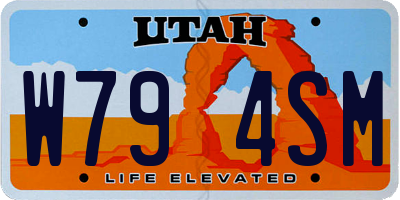 UT license plate W794SM