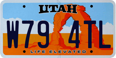 UT license plate W794TL