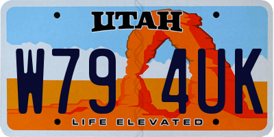 UT license plate W794UK