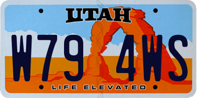 UT license plate W794WS