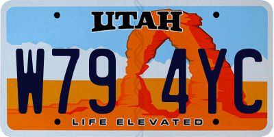 UT license plate W794YC
