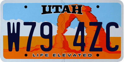UT license plate W794ZC