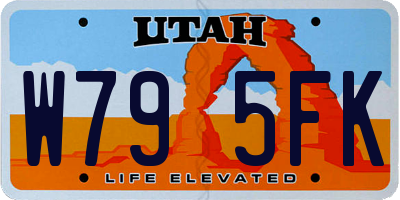 UT license plate W795FK