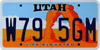 UT license plate W795GM