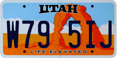 UT license plate W795IJ