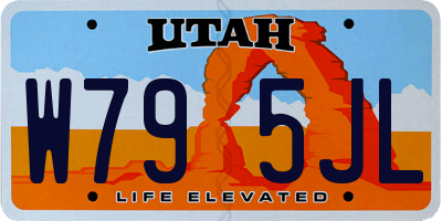 UT license plate W795JL