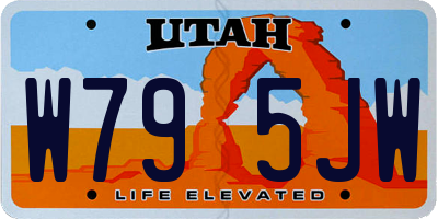 UT license plate W795JW