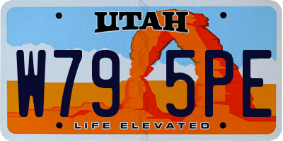 UT license plate W795PE