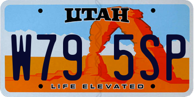 UT license plate W795SP