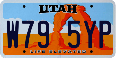 UT license plate W795YP