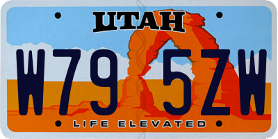 UT license plate W795ZW