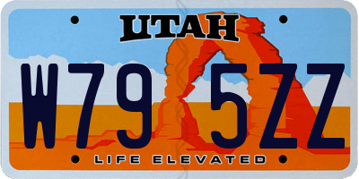 UT license plate W795ZZ
