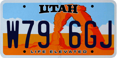 UT license plate W796GJ