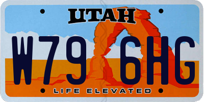 UT license plate W796HG