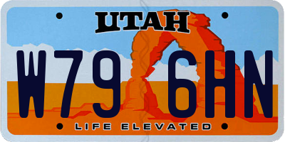 UT license plate W796HN
