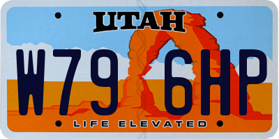 UT license plate W796HP