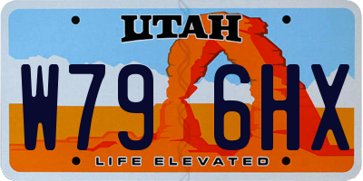 UT license plate W796HX
