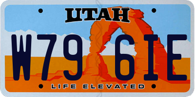 UT license plate W796IE