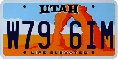 UT license plate W796IM