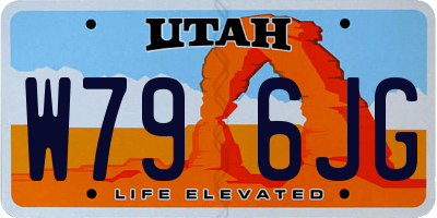 UT license plate W796JG