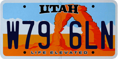 UT license plate W796LN