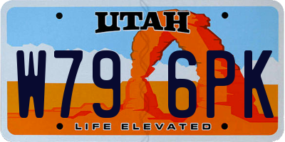 UT license plate W796PK