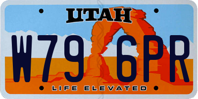 UT license plate W796PR