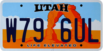 UT license plate W796UL