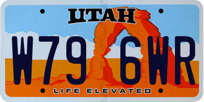 UT license plate W796WR