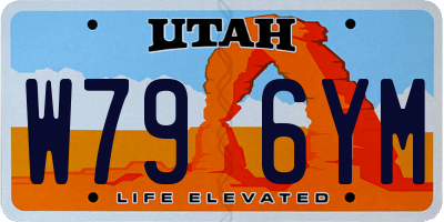 UT license plate W796YM