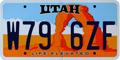 UT license plate W796ZF
