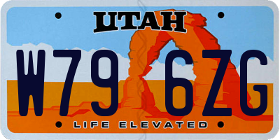 UT license plate W796ZG