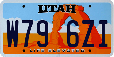 UT license plate W796ZI