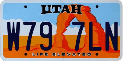 UT license plate W797LN